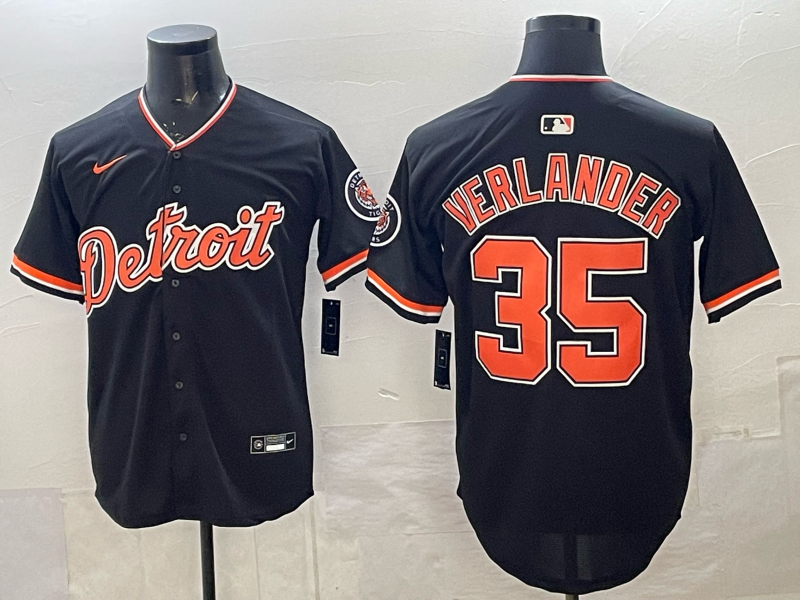 Men Detroit Tigers #35 Verlander black Game Nike MLB Jersey0314001->->MLB Jersey